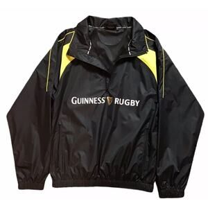 Guinness Rugby Men's Sm 1/4 Zip Windbreaker Irish Heritage Beer St Patrick's Day